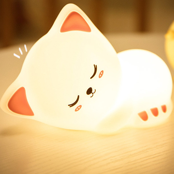 LED Silicone Cat Decompression Pat Light LED Night Light Sleep Night Light Bedside Light