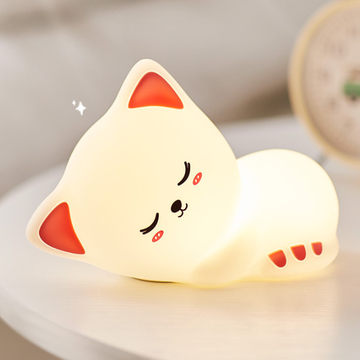 LED Silicone Cat Decompression Pat Light LED Night Light Sleep Night Light Bedside Light