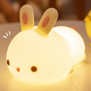 LED Silicone Papa Rabbit  Lovely Bunny Silicone Night Light For Creative Birthday Gift