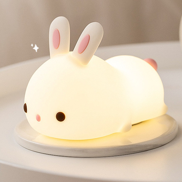 LED Silicone Papa Rabbit  Lovely Bunny Silicone Night Light For Creative Birthday Gift